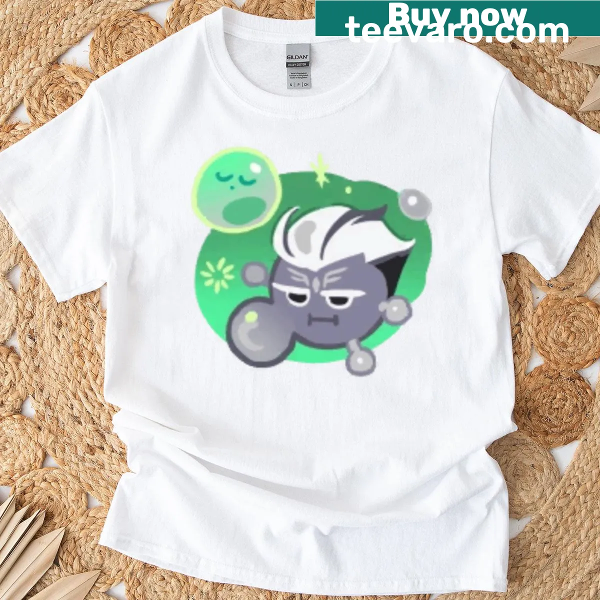 Playful T-shirt featuring a knight riding a whimsical shroom — on a men's t-shirt