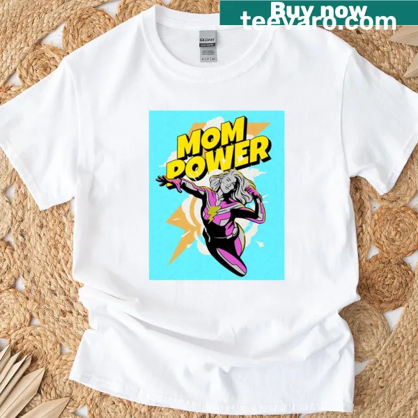 Mom Power t-shirt for Mother's Day with dynamic typography