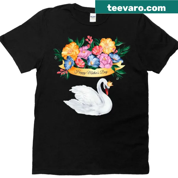 Happy swan illustration t-shirt for Mother's Day