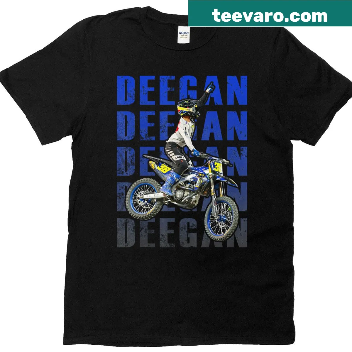 Vintage distressed t-shirt featuring 'Motocross Legend' — on a men's t-shirt