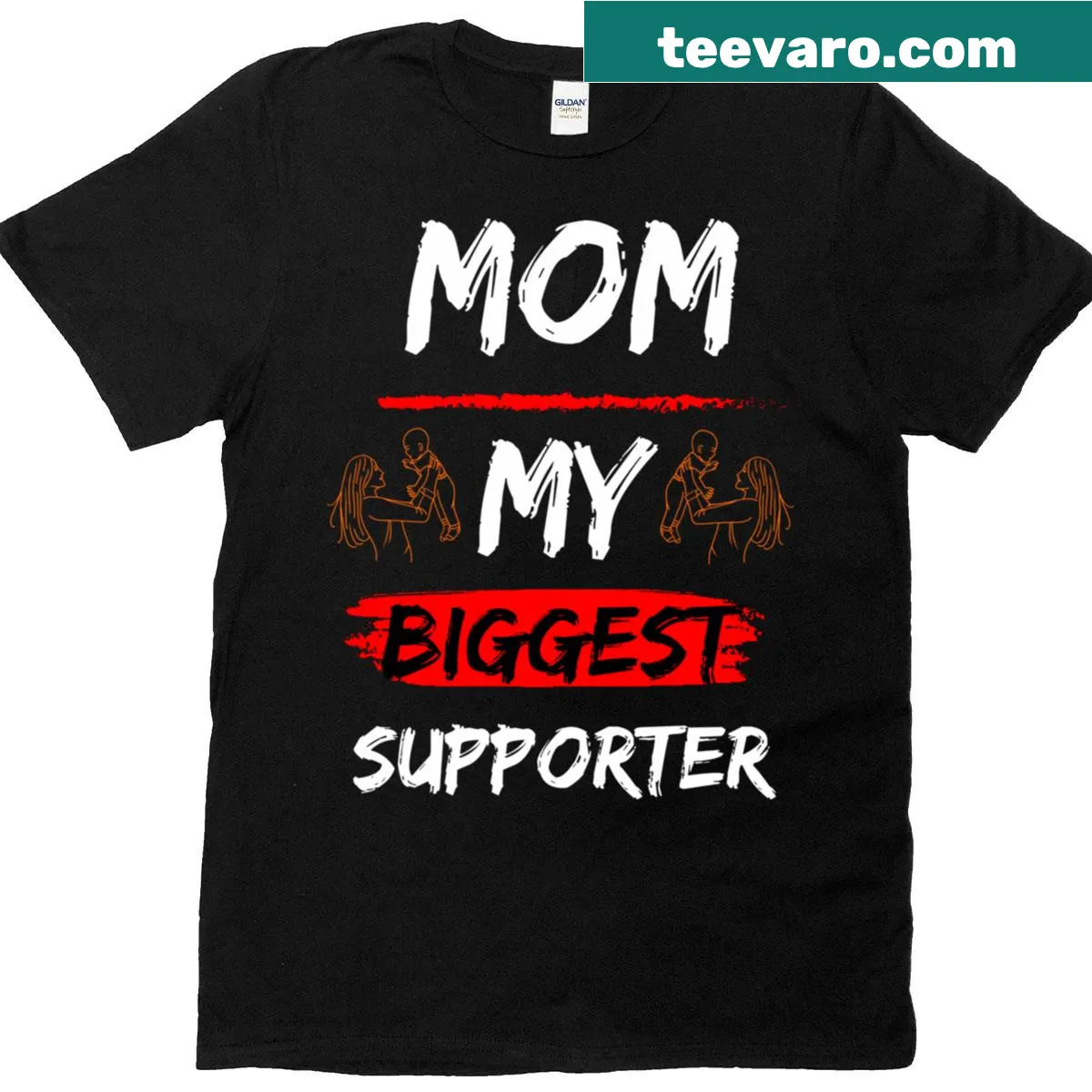 Heartfelt graphic celebrating moms as biggest supporters — on a men's t-shirt