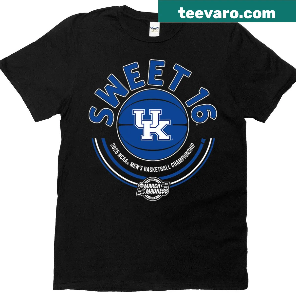 NCAA Sweet Sixteen 2025 Kentucky Basketball t-shirt with bold typography — on a men's t-shirt