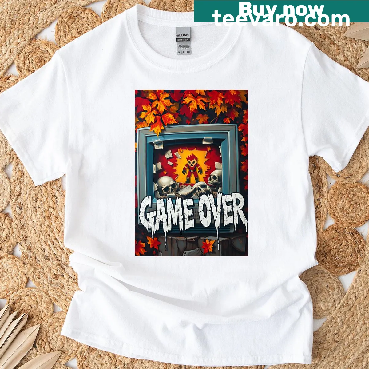Vintage distressed Game Over t-shirt with retro typography — on a men's t-shirt