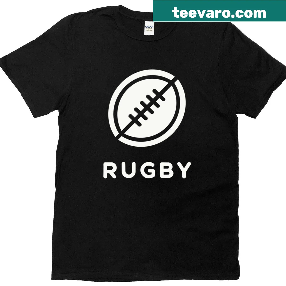 Bold rugby logo t-shirt in classic white design — on a men's t-shirt
