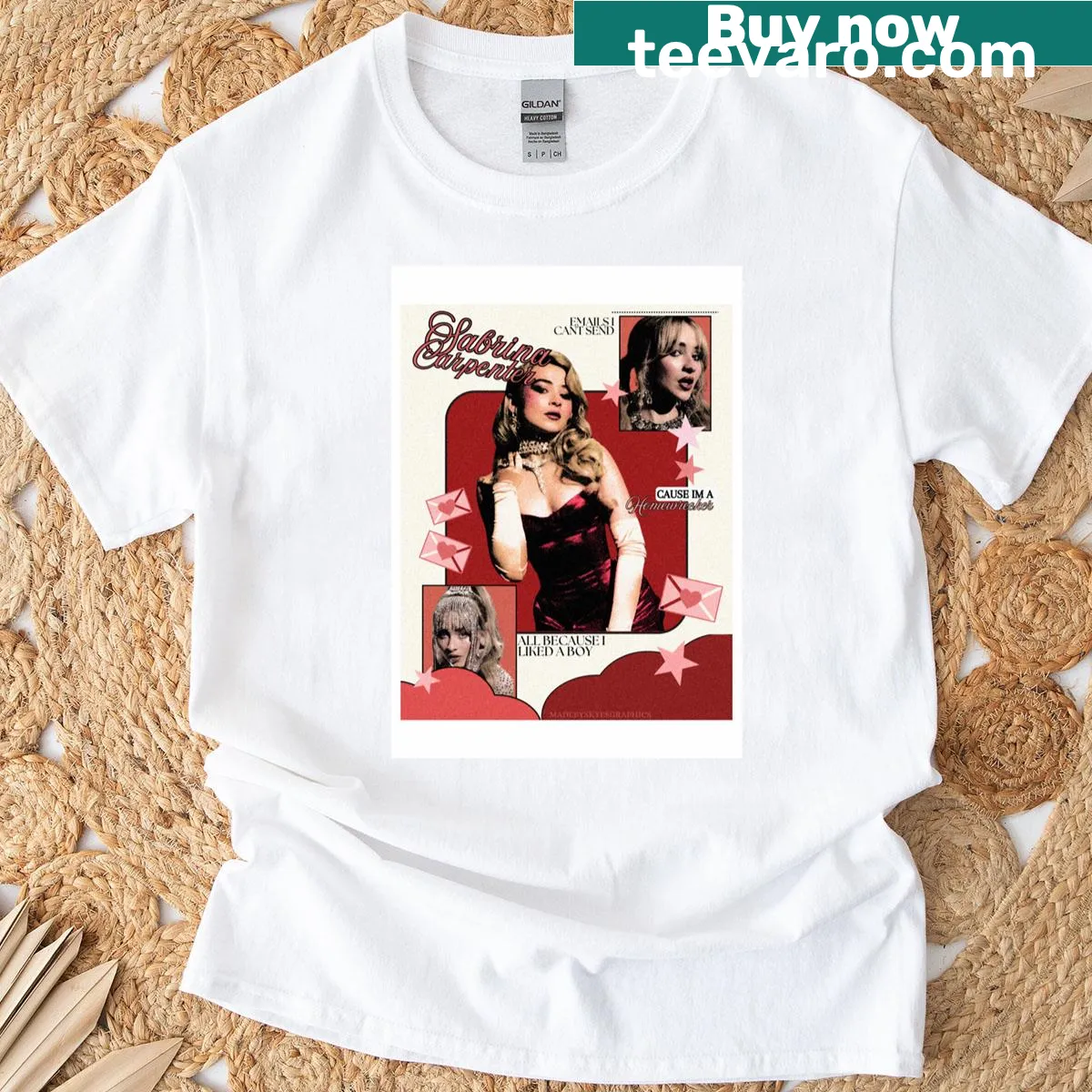 Stylish t-shirt inspired by Sabrina Carpenter's music — on a men's t-shirt