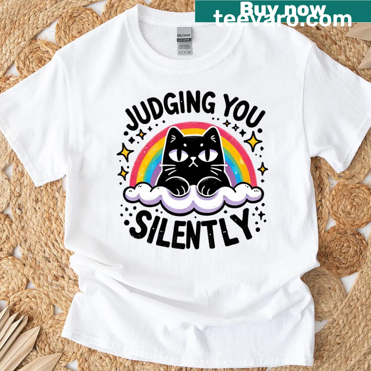 T-shirt with the phrase 'Silently Judging You' in bold text — on a men's t-shirt