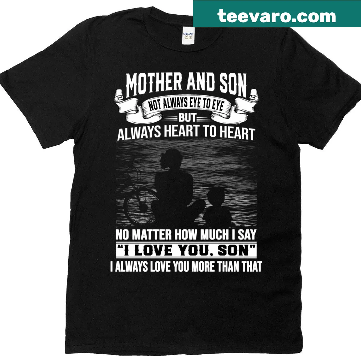 Sentimental T-shirt celebrating the bond between a mother and son — on a men's t-shirt