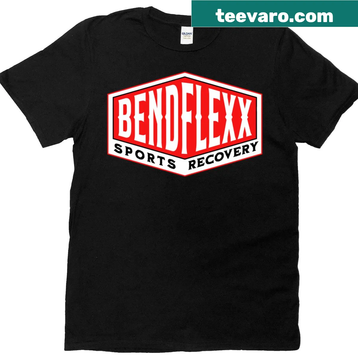 Motivational T-shirt for sports recovery specialists with 'Bend Flexx' slogan. — on a men's t-shirt