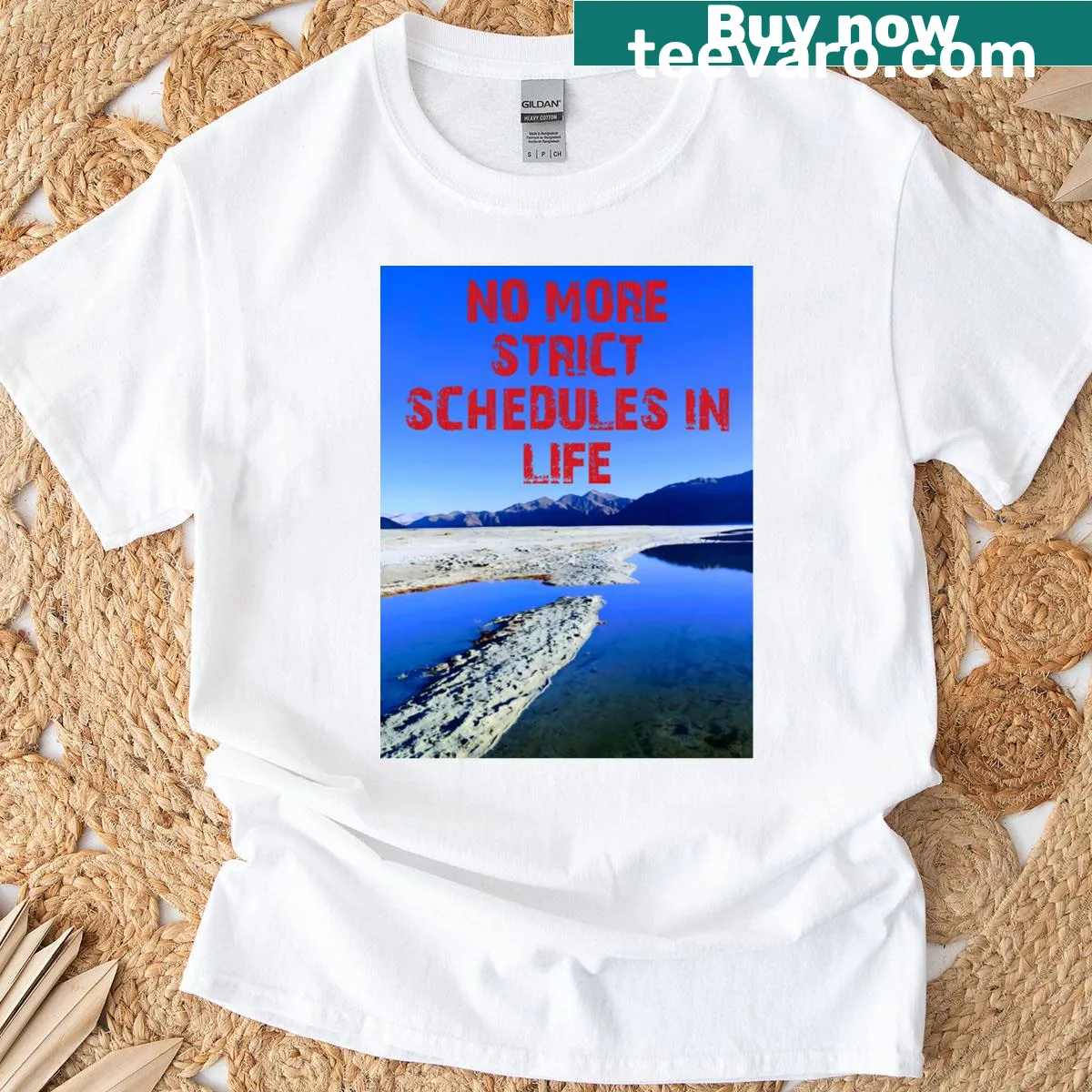 T-shirt with the phrase 'Strict More No In Life' in bold text — on a men's t-shirt
