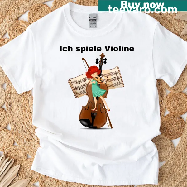 Classic music-themed T-shirt celebrating the violin