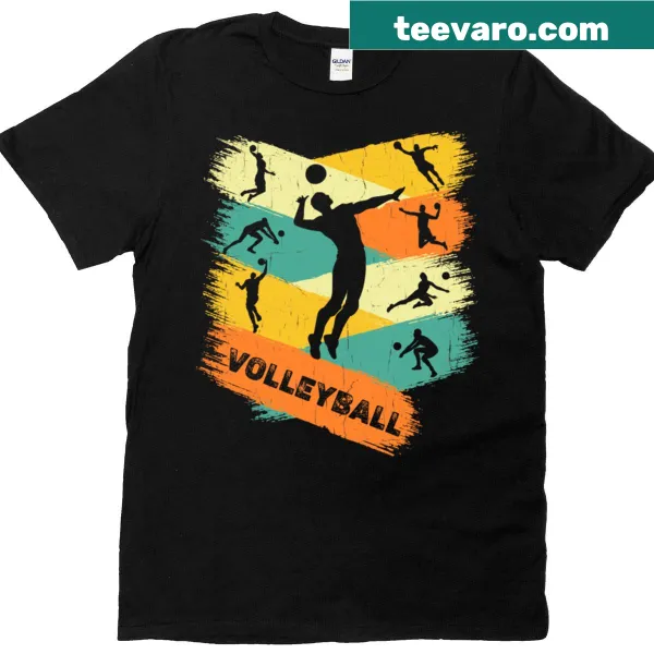 Vintage-style volleyball t-shirt celebrating the sport with a retro graphic