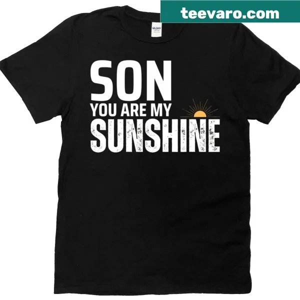 Typography T-shirt with the message 'You Are My Sunshine' for moms and sons.