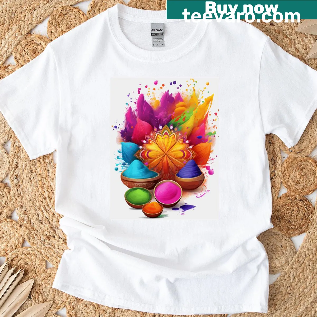 Festive T-shirt design representing joy and unity — on a men's t-shirt