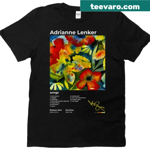 Adrianne Lenker Songs T-shirt featuring musical-themed graphic design