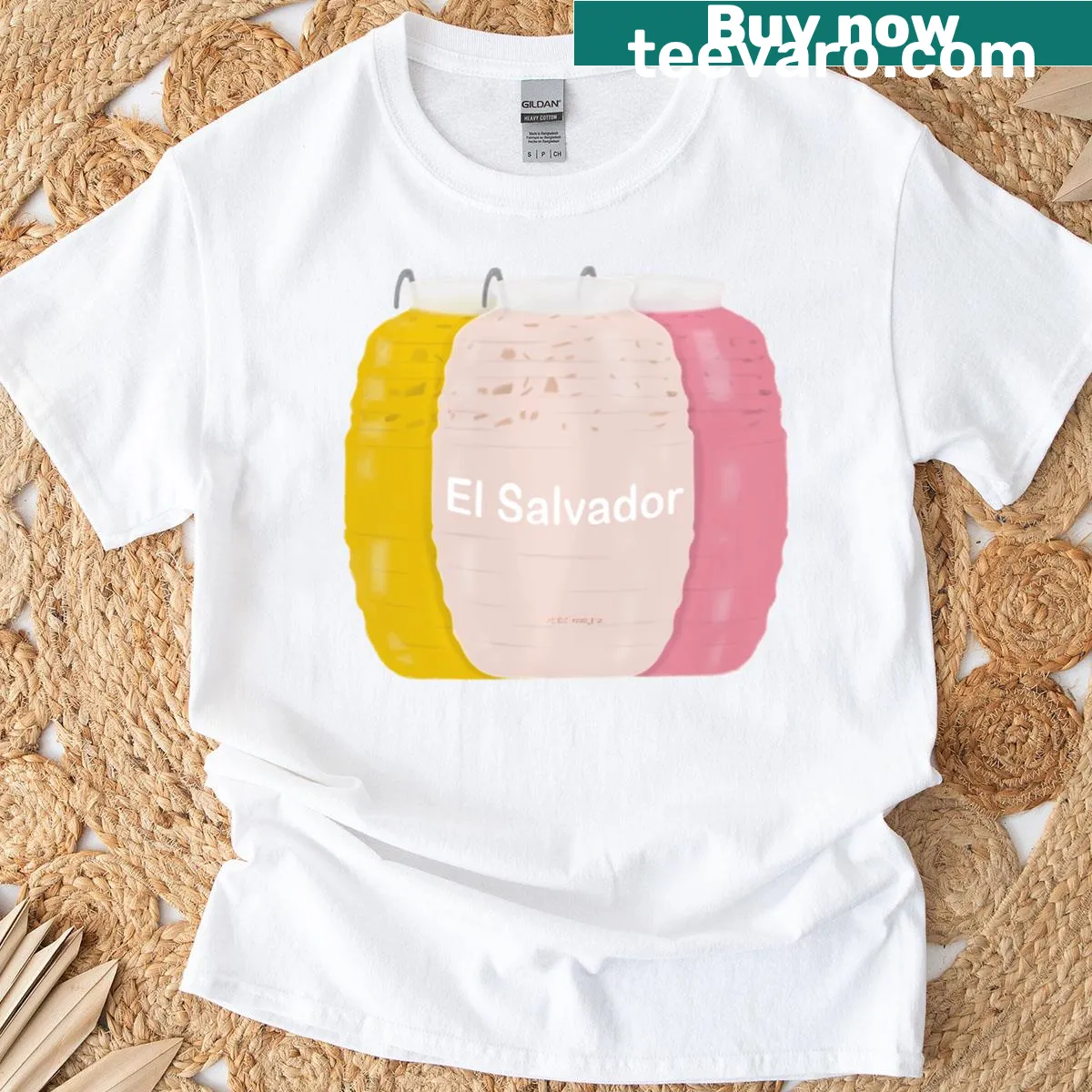 Illustrative T-shirt celebrating Aguas Frescas drinks with fun graphics. — on a men's t-shirt