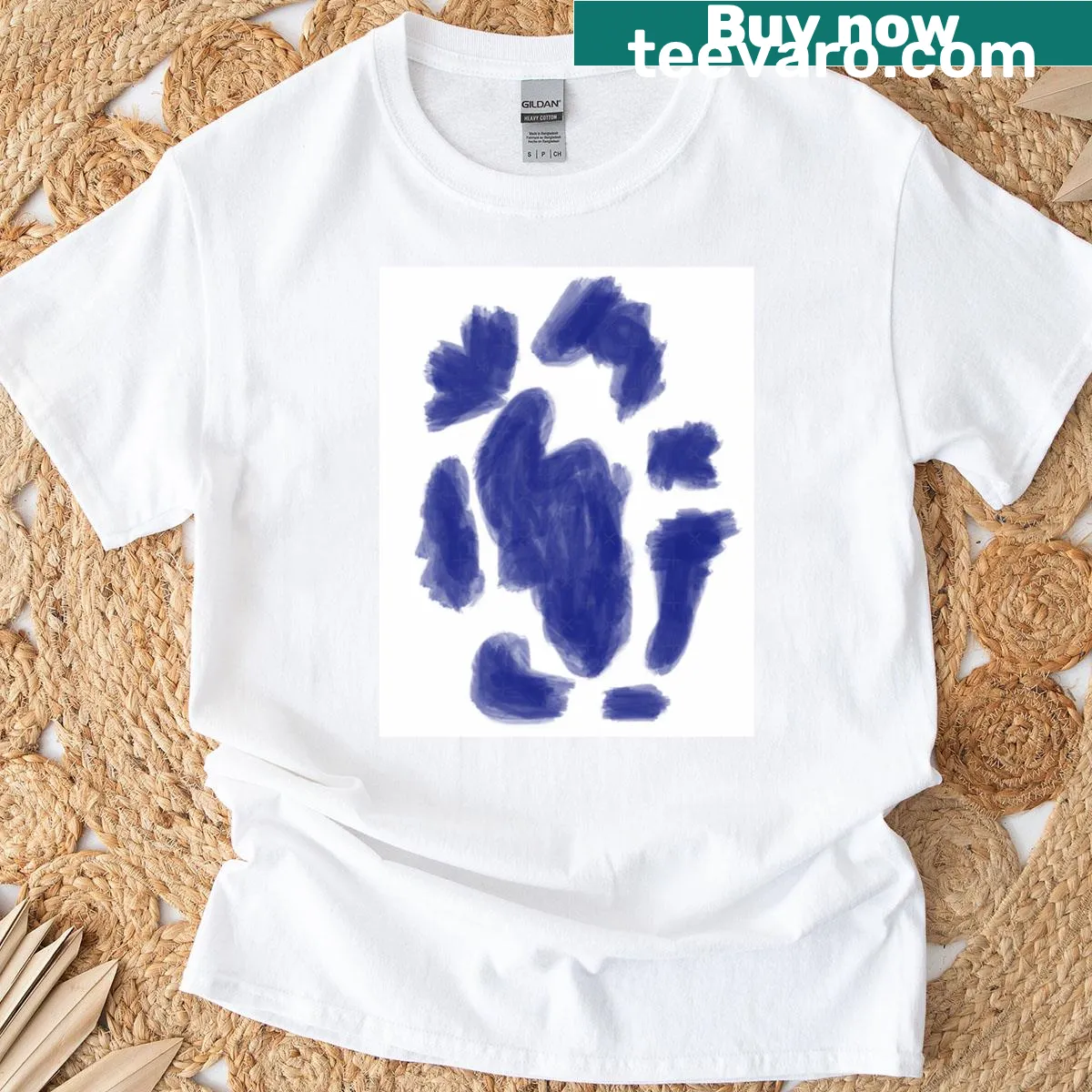 Artistic abstract watercolor design T-shirt — on a men's t-shirt
