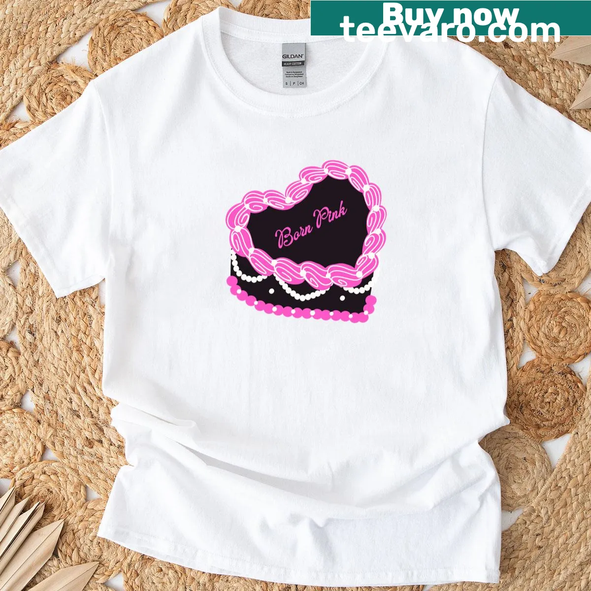 Cute coquette cake illustration on T-shirt — on a men's t-shirt
