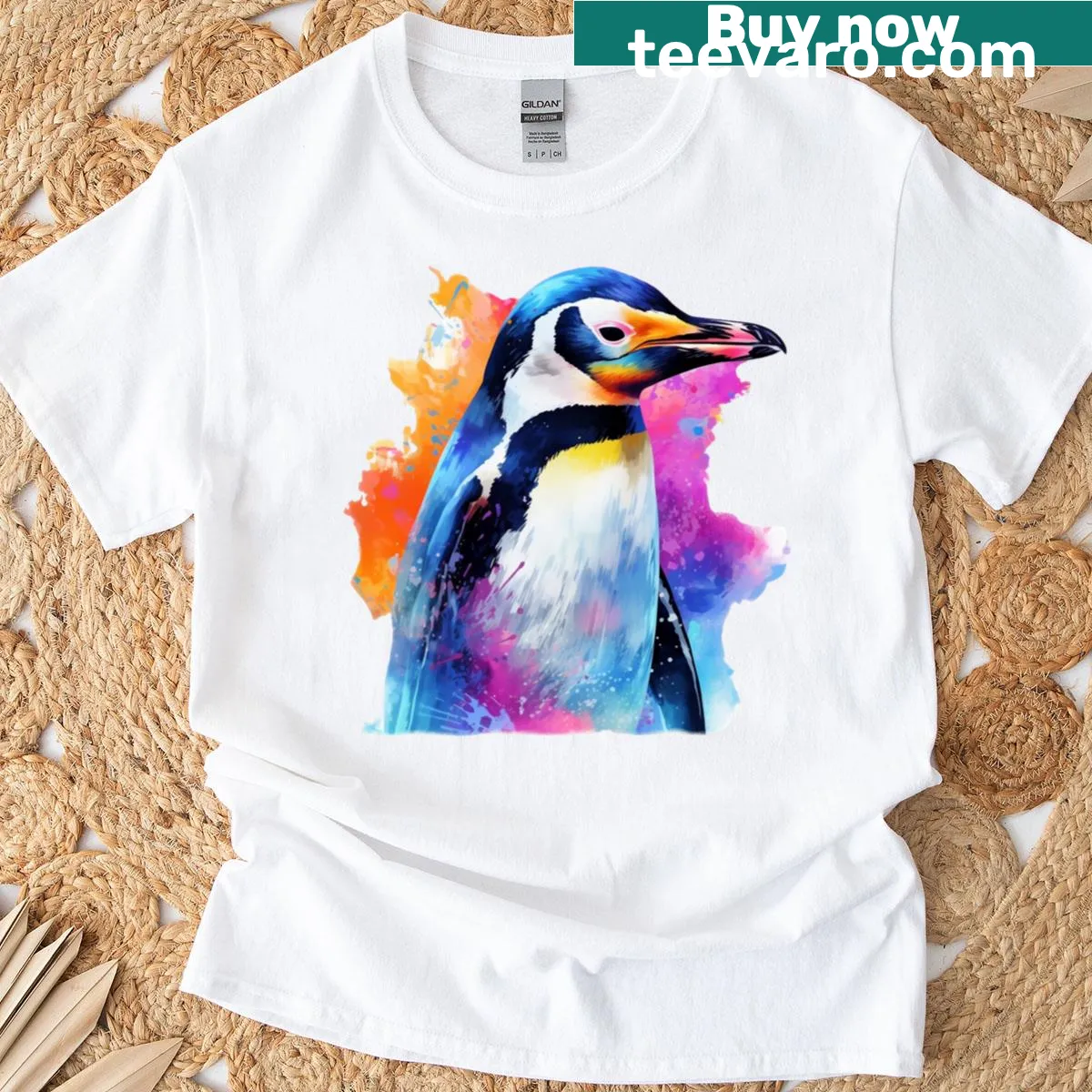 Adorable penguin illustration on T-shirt — on a men's t-shirt