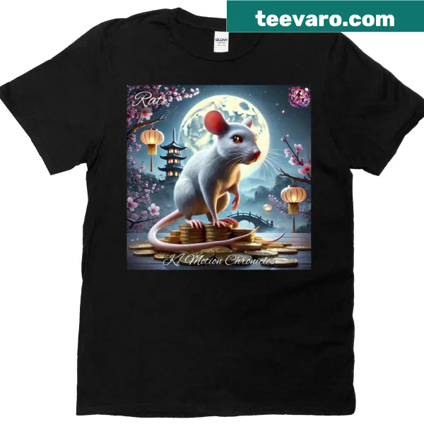 Celestial Rat design inspired by the Chinese Zodiac on a t-shirt