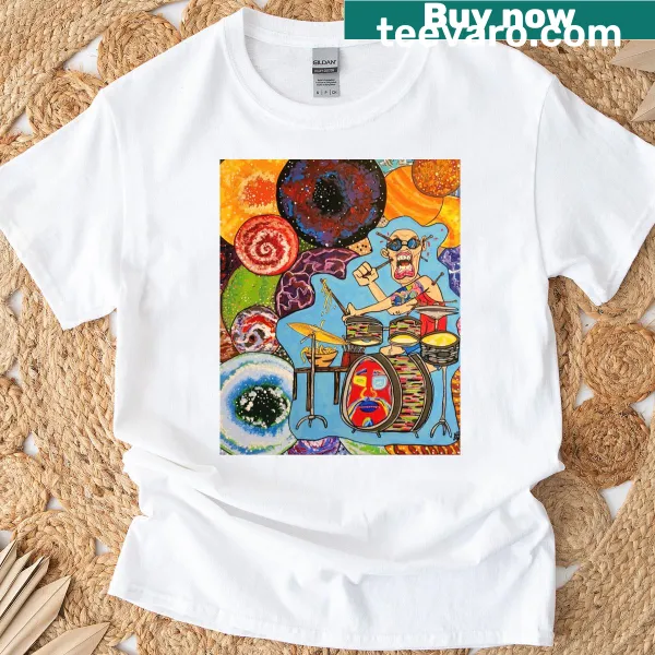 Funny Crazy Drummer t-shirt with playful drumming-themed typography
