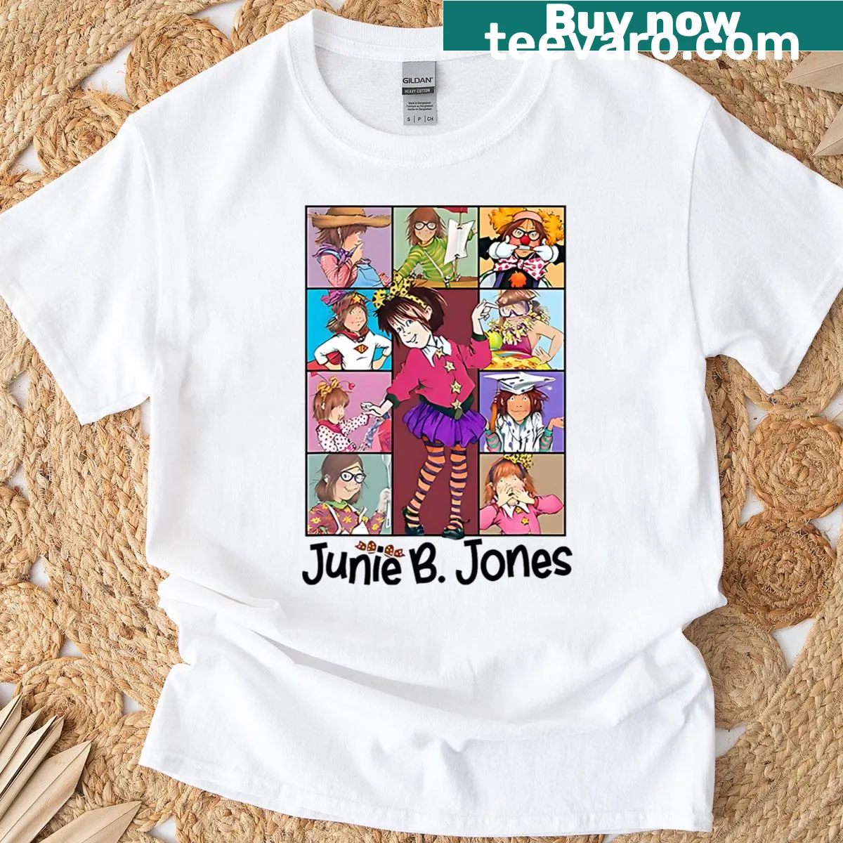 Typography featuring Junie B. Jones theme for teachers — on a men's t-shirt