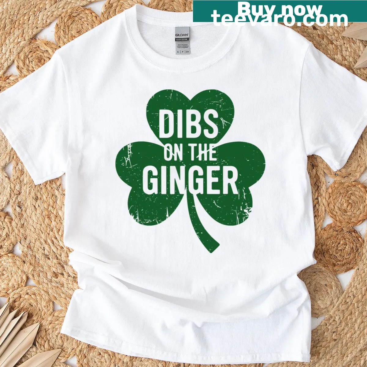 Funny St. Patrick's Day T-shirt declaring 'Dibs On The Ginger' — on a men's t-shirt