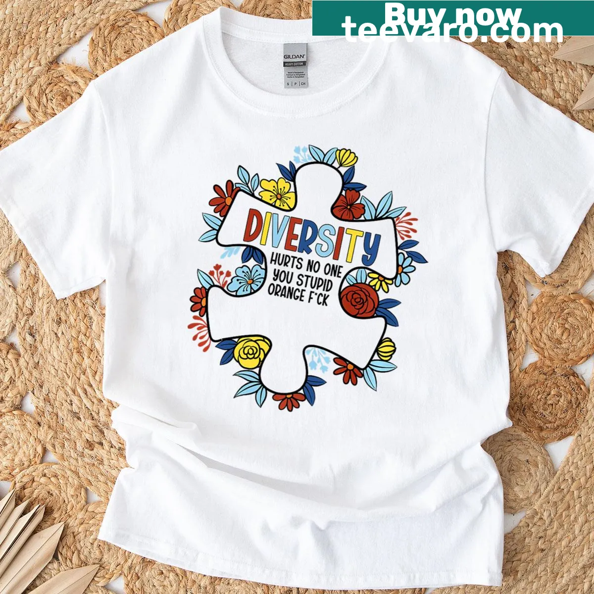 Bold typography on a t-shirt about diversity — on a men's t-shirt
