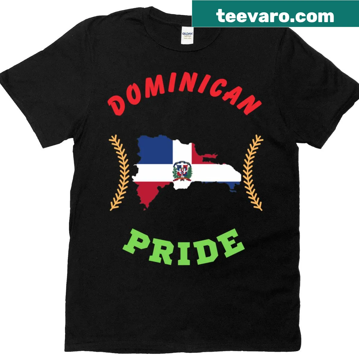 Typography celebrating Dominican pride on a t-shirt — on a men's t-shirt