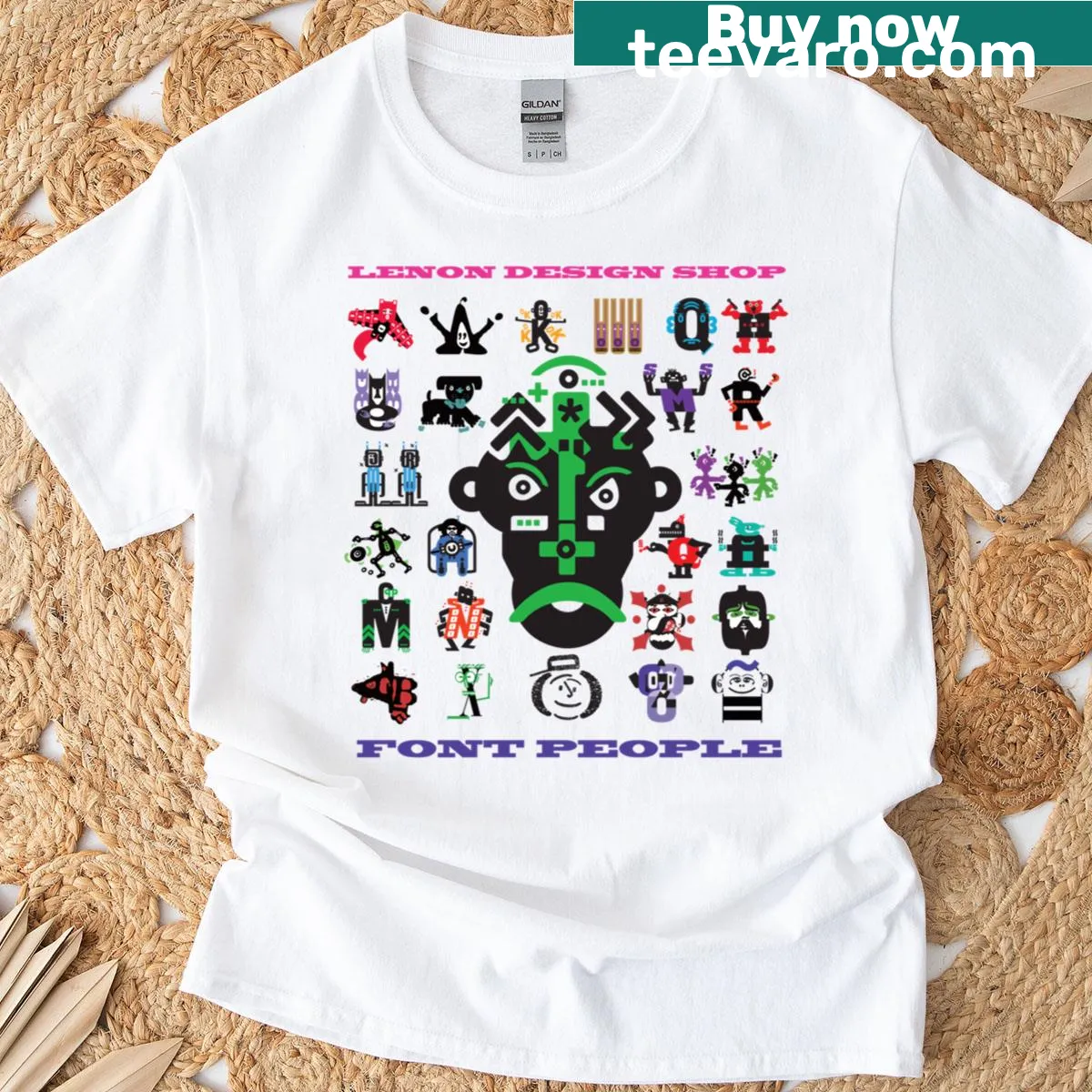 T-shirt celebrating typography and font conventions — on a men's t-shirt