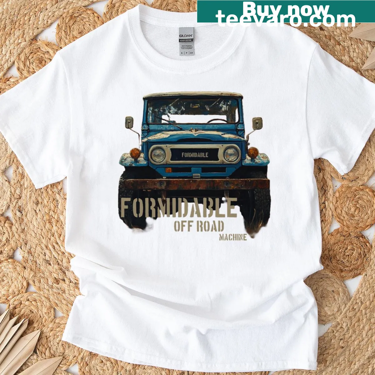 Bold 'Formidable' typography on a T-shirt — on a men's t-shirt