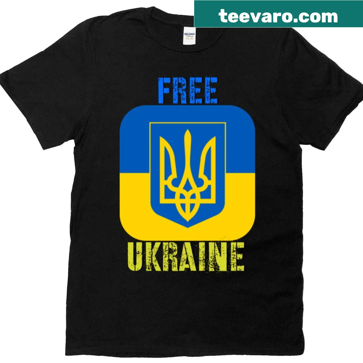 Simple T-shirt with the slogan 'Free Ukraine' — on a men's t-shirt