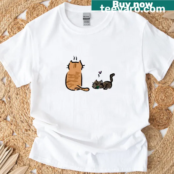 Illustration of a grumpy cat with a loving expression