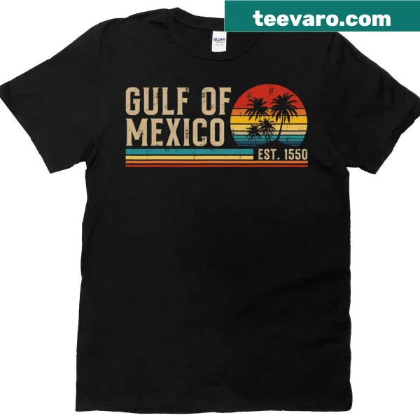 Retro sunset graphic Gulf of Mexico T-shirt