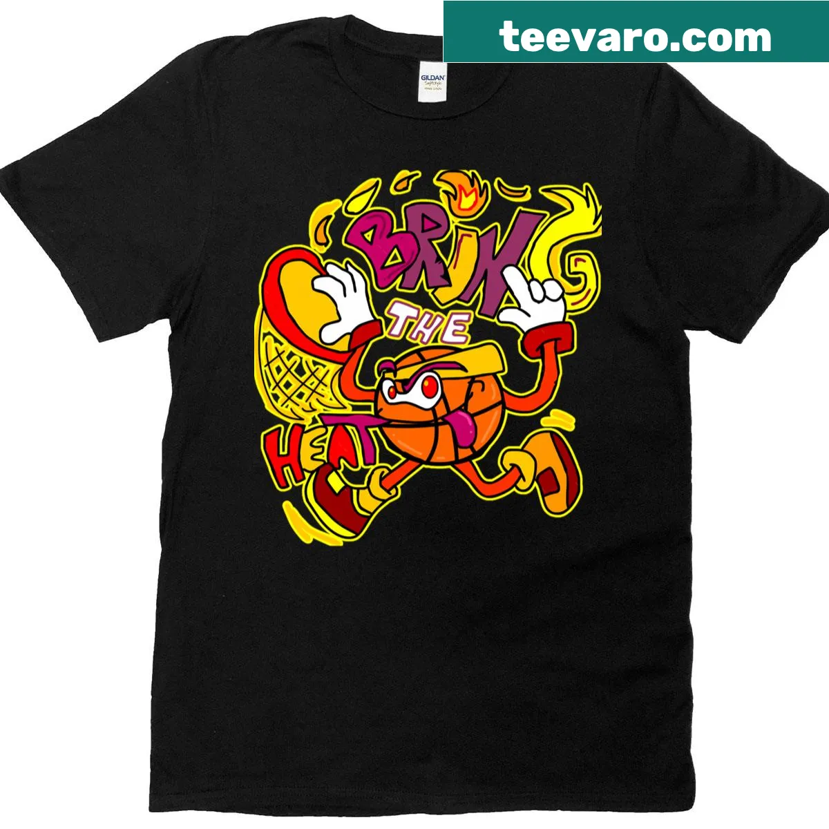 Basketball T-shirt with dynamic heat ball graphic — on a men's t-shirt