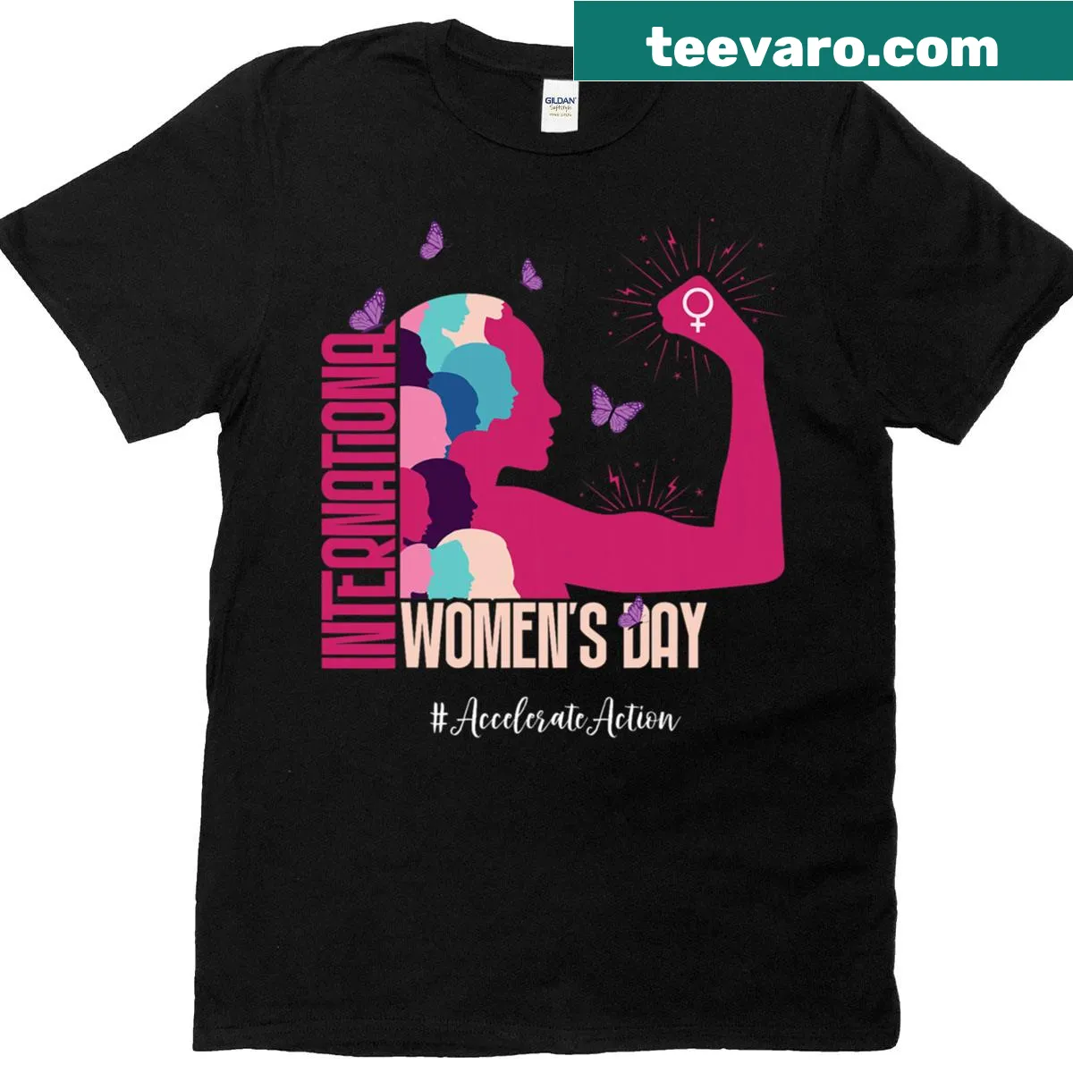 Graphic tee for International's Day with motivational text — on a men's t-shirt