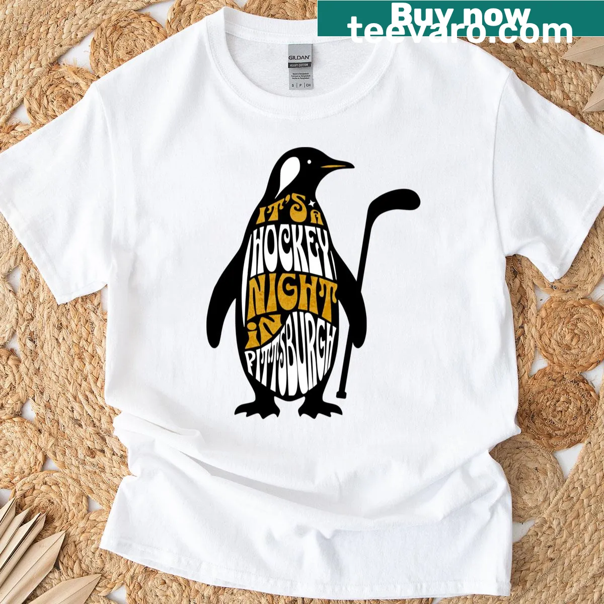 Hockey-themed shirt honoring Mike Lange and Pittsburgh — on a men's t-shirt