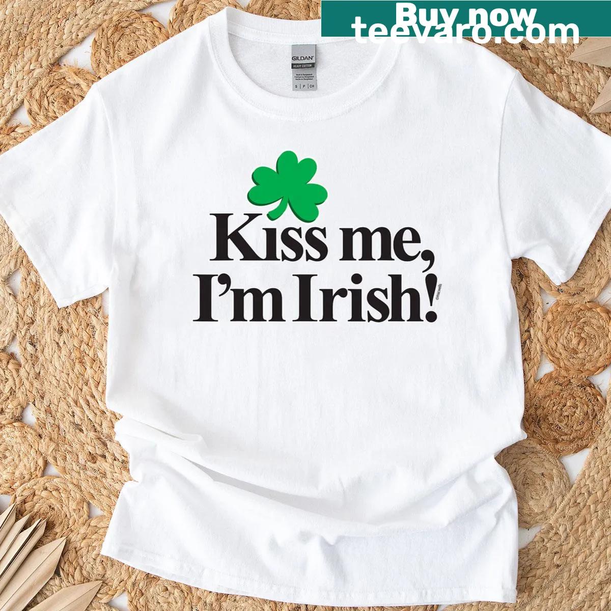Text T-shirt with Kiss Me I'm Irish — on a men's t-shirt