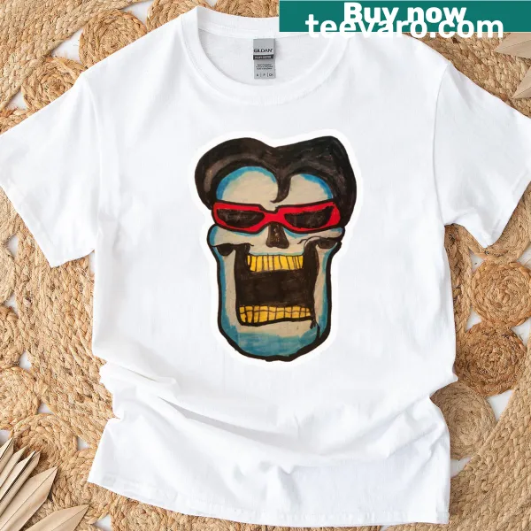 Illustrative T-shirt featuring a skull tattoo drawing of Layne Staley.