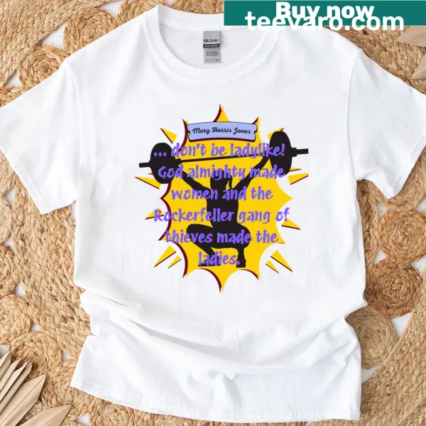 Typographic design featuring 'Mother Jones' on a T-shirt