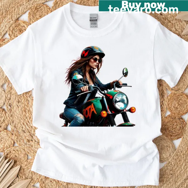 Illustration of a woman on a motorcycle, celebrating female riders
