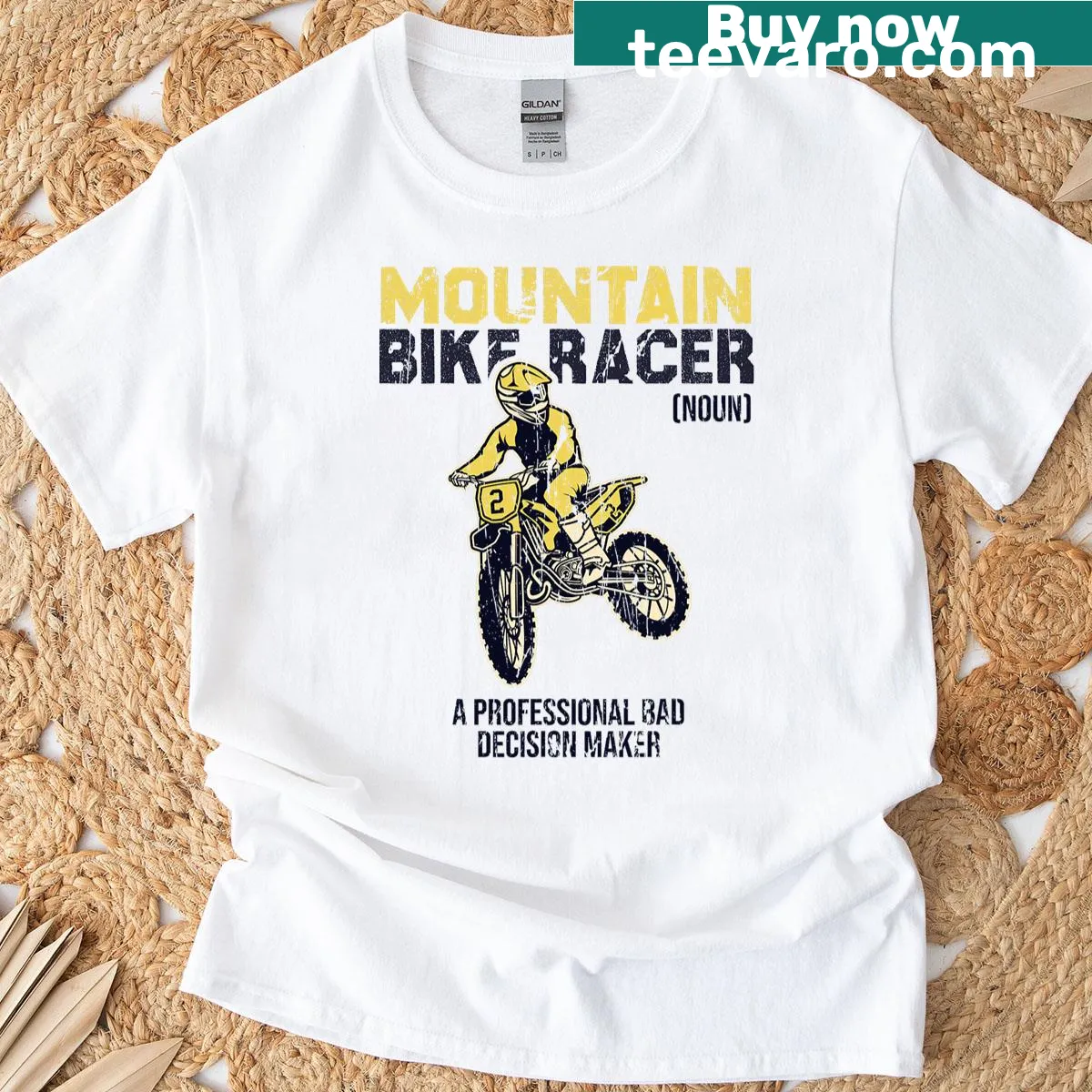 Funny text design about biking on a T-shirt — on a men's t-shirt
