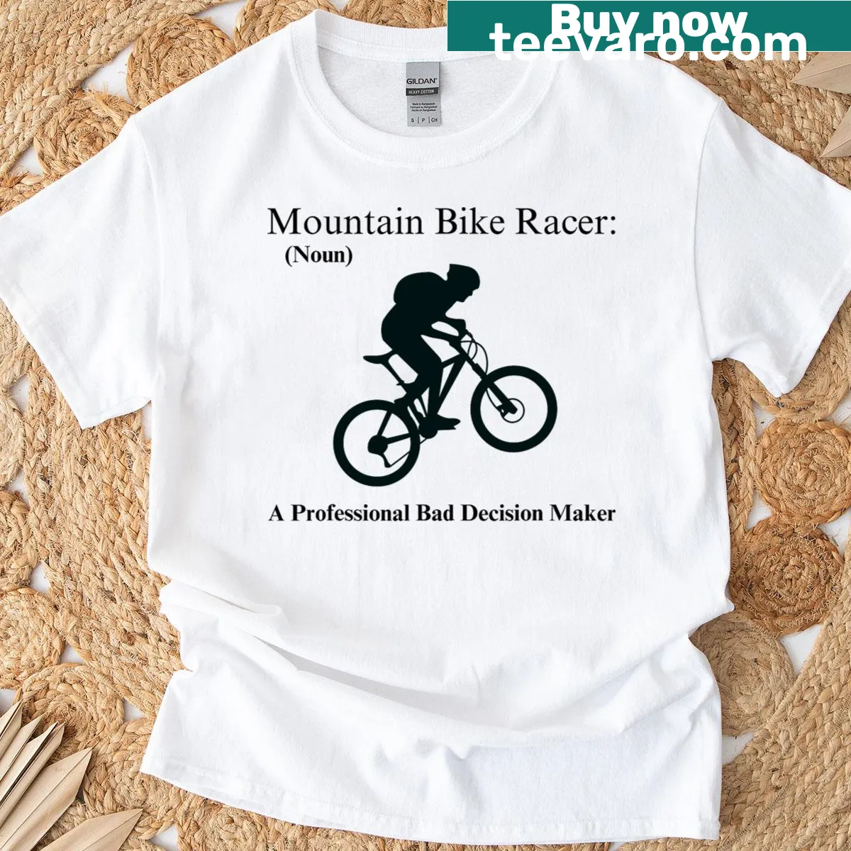 Humorous biking quote design on a T-shirt — on a men's t-shirt