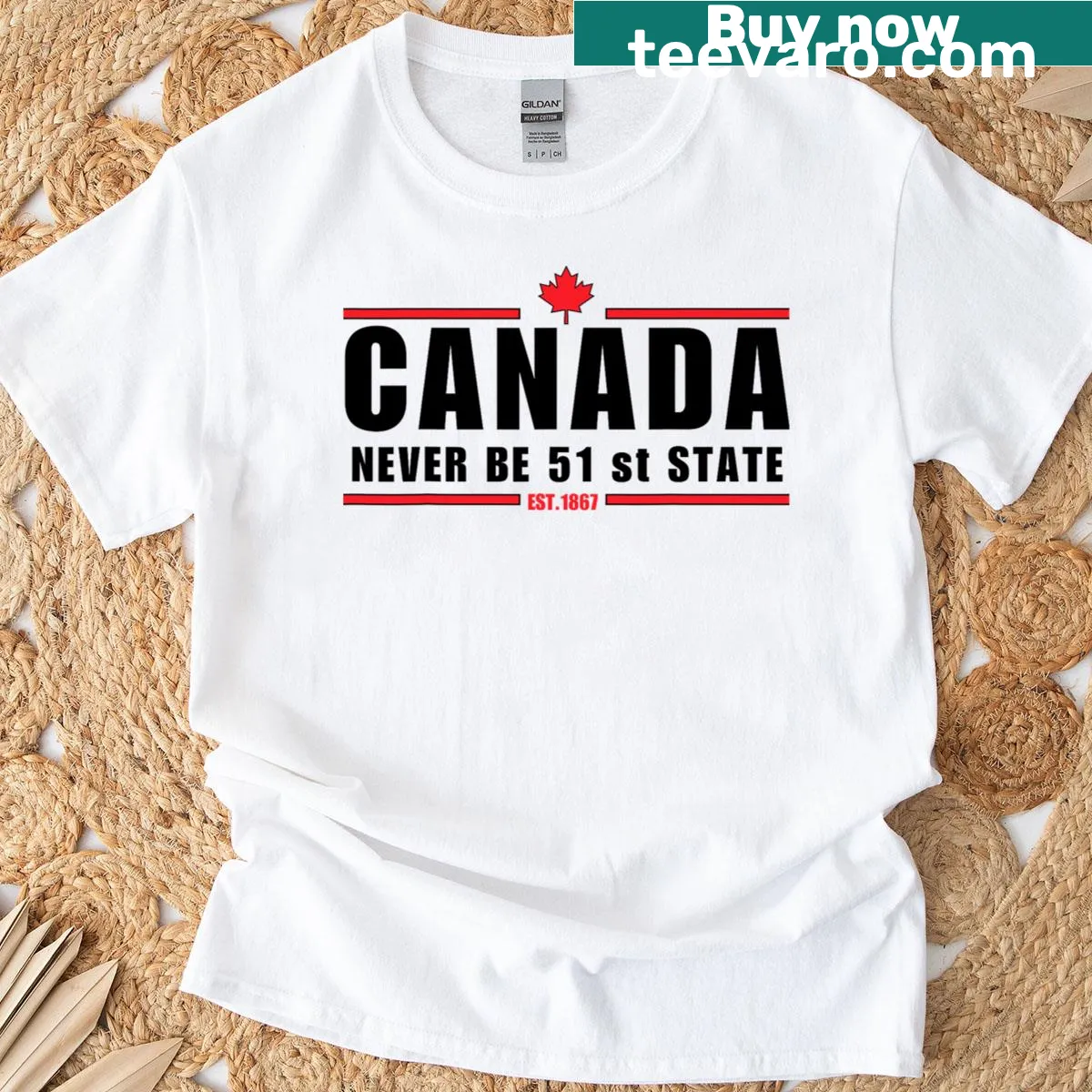 Vintage distressed T-shirt featuring a maple leaf graphic — on a men's t-shirt
