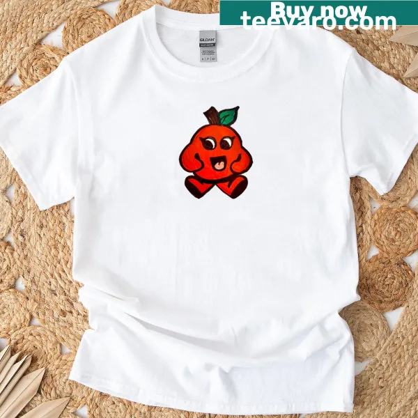 Playful orange graphic t-shirt