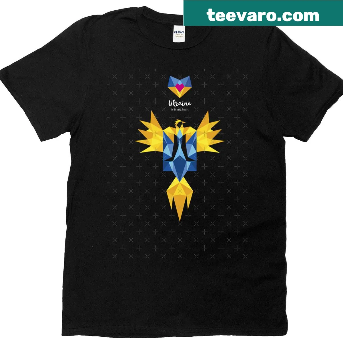 T-shirt featuring a phoenix and the phrase about Ukraine — on a men's t-shirt