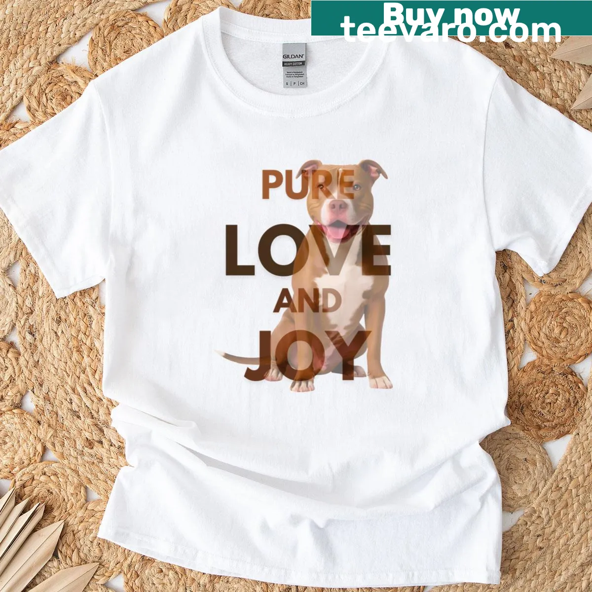 Adorable Pitbull design on T-shirt for dog lovers — on a men's t-shirt