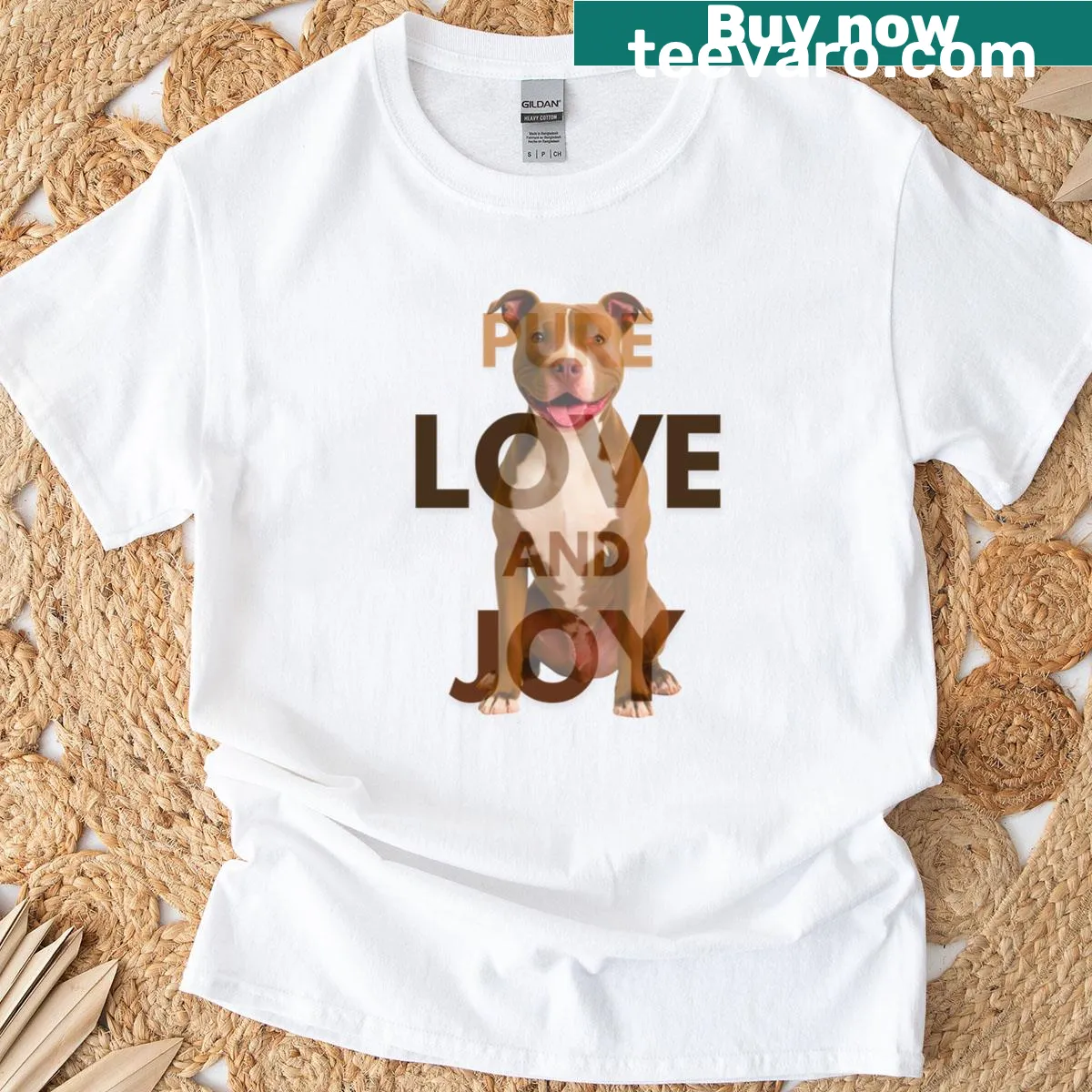 Cute Pitbull Terrier design on T-shirt for dog lovers — on a men's t-shirt