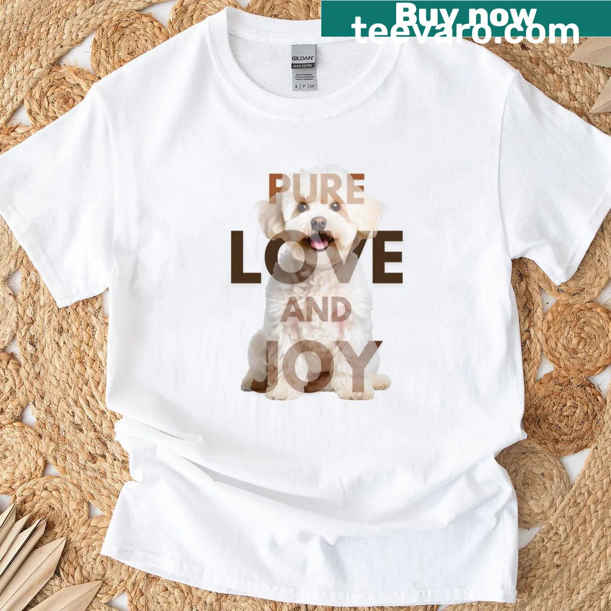 Adorable white Maltipoo design for dog lovers on a t-shirt — on a men's t-shirt