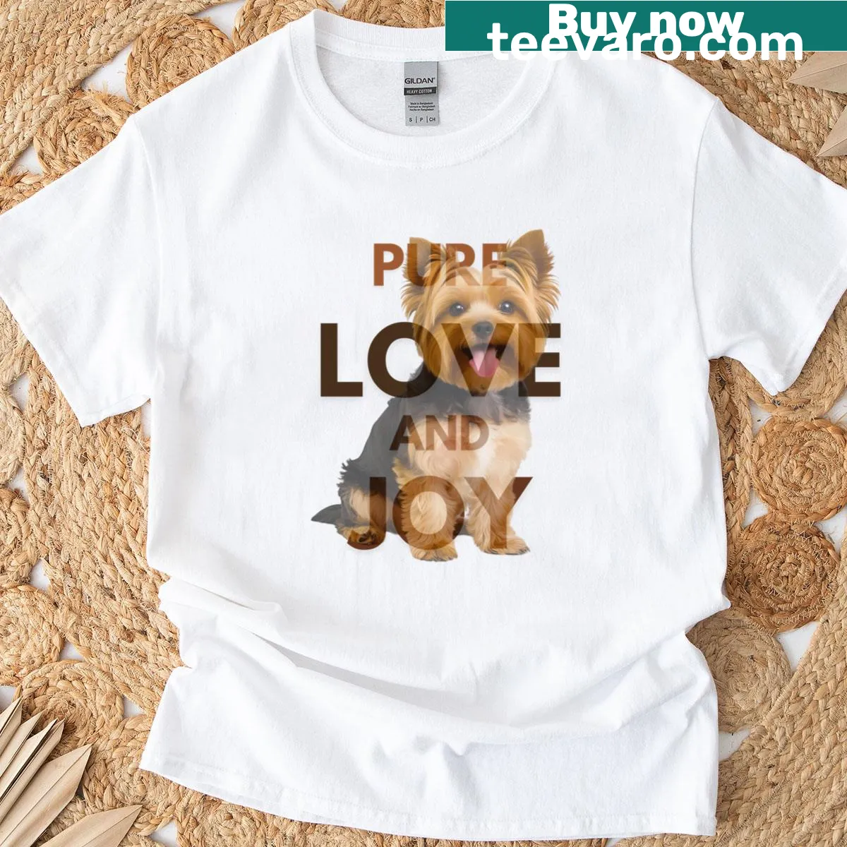 Cute Yorkipoo design on T-shirt for dog lovers — on a men's t-shirt