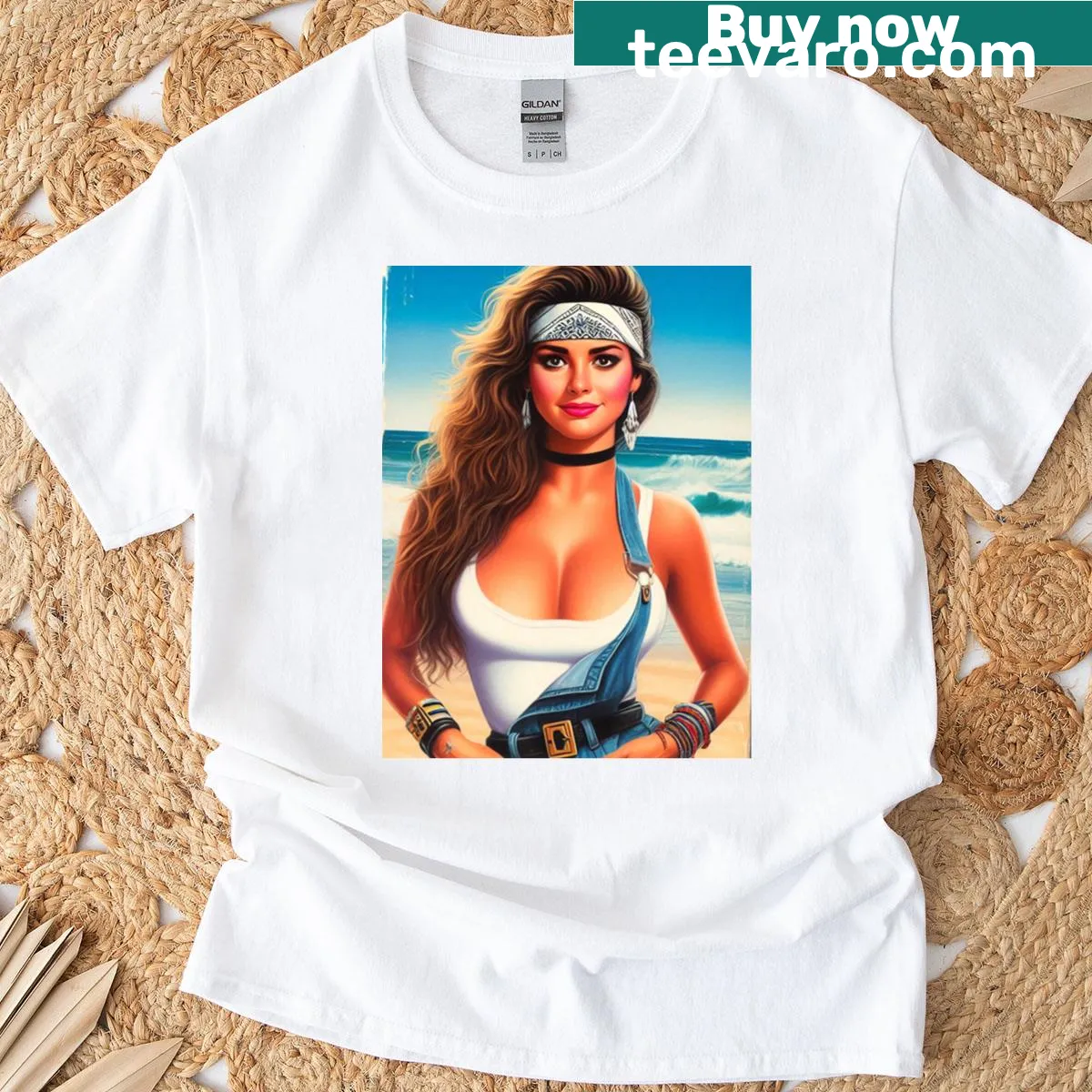 Retro cartoon illustration of a cute girl on a t-shirt — on a men's t-shirt